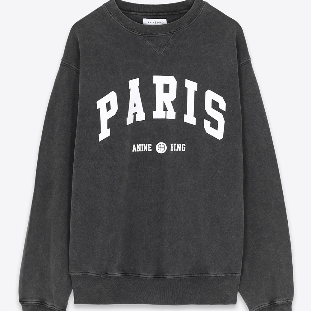 Anine Bing Paris Crewneck Sweatshirt size Small